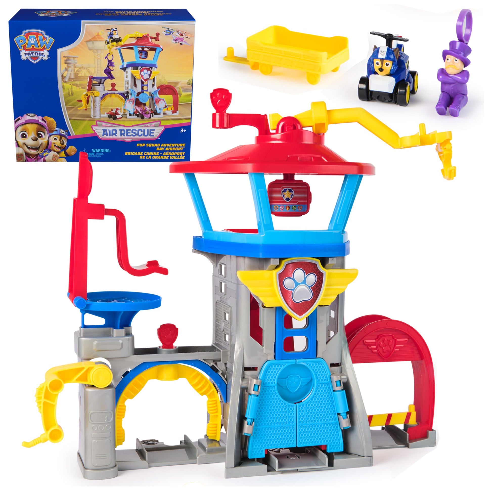 Paw Patrol: Air Rescue, Pup Squad Adventure Bay Airport Playset, with Chase Toy Car Vehicle Launcher, Kids Toys for Boys and Girls 3+