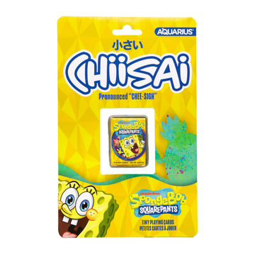 AQUARIUS Spongebob Squarepants Chiisai Micro Playing Cards (1.8" x 1.3") - Themed Mini Deck with 52 Unique Designs - Collectible Gift for Teens