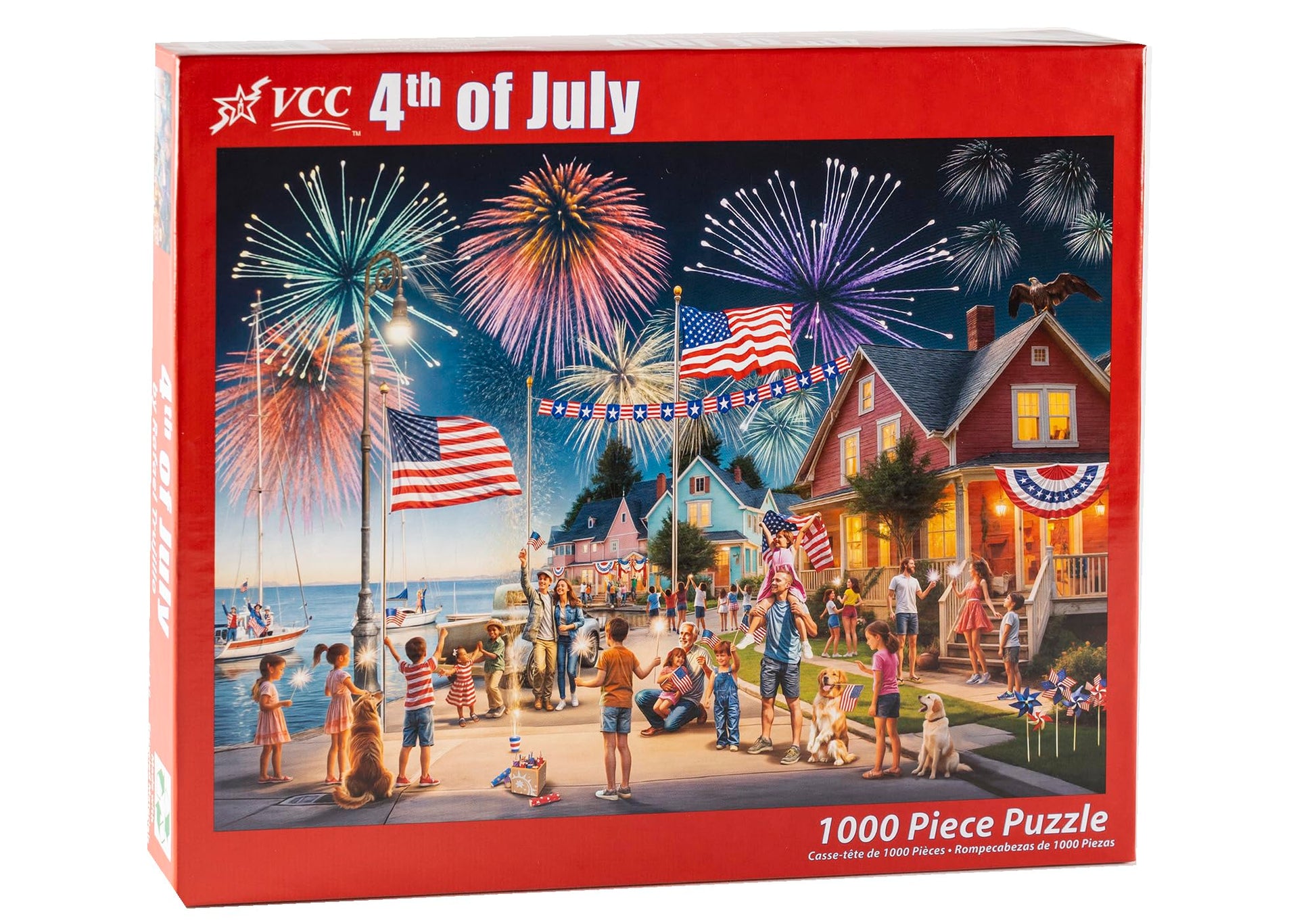 4th of July Jigsaw Puzzle 1000 Piece by Vermont Christmas Company - 4th of July Puzzles with Randomly Shaped Pieces - 26 5/8" x 19 1/4"