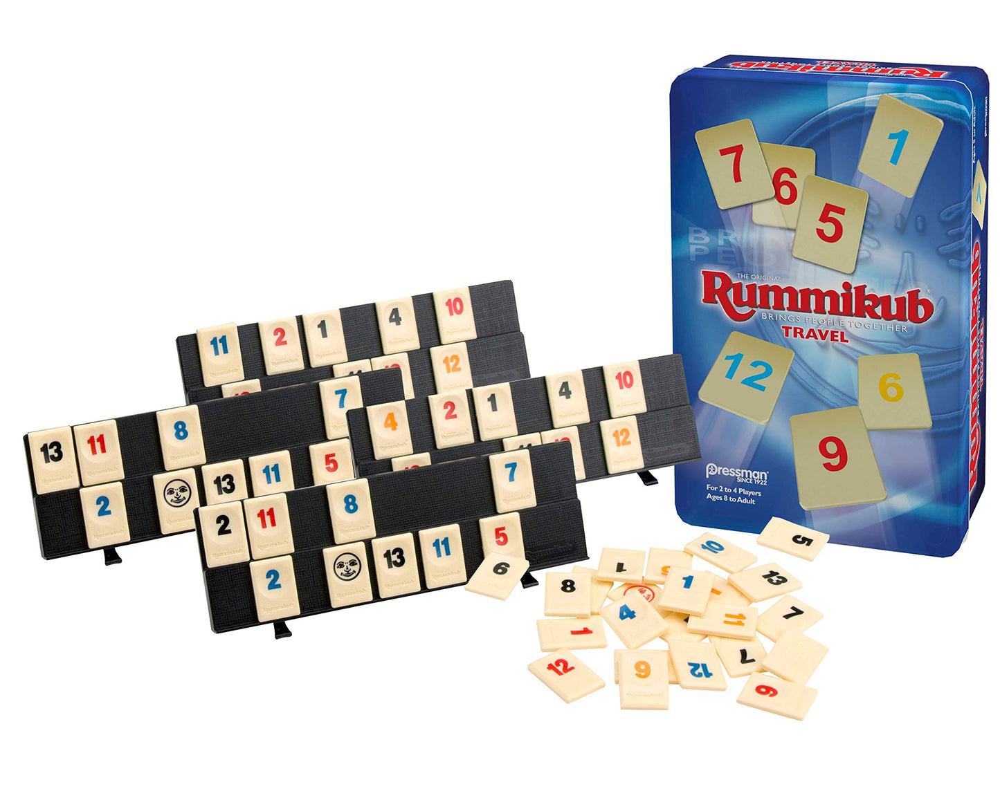 Pressman Rummikub in Travel Tin - The Original Rummy Tile Game, Blue (B07GLGBW9X)