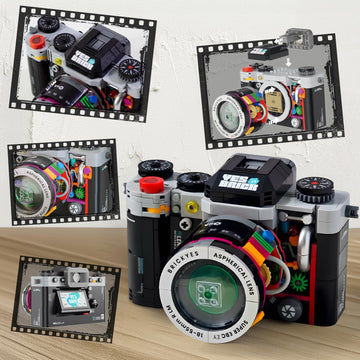 Vziimo Retro Camera Building Set for Adults, Vintage Camera Model Kit, Creative Gifts for Adults, Teens Age 14+, Photography Fans and Vintage