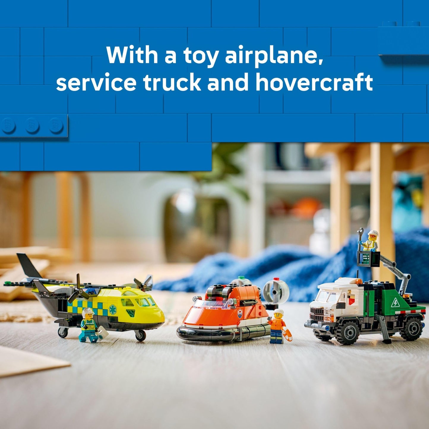 LEGO City Airplane, Service Truck & Hovercraft Remix Building Toy for Kids - Mix & Match Emergency Vehicle & Truck Toys for Pretend Play - Gift Idea