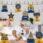 WINPOGEE 9PCS We Appreciate You Honeycomb Centerpieces Blue Gold Glitter Thank You Table Centerpieces Table Topper Decor Teacher Doctor Nurse Employee