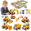 Trovogil Take Apart Construction Truck Excavator Toys for Kids Ages 3-8, STEM Learning Building Toys with Electric Drill & Puzzle Play, Educational