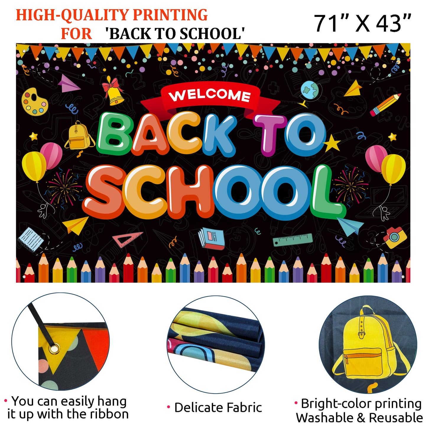 Back to School Decorations, 151PCS Back to School Balloon Garland Arch kit with Large Welcome Back To School Backdrop Banner for First Day of School