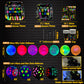 241 PCS Glow Neon Party Supplies Neon Glow Tableware Set Neon Balloon Glow in the Dark Birthday Banner Hanging Star Cake Toppers for Blacklight Party