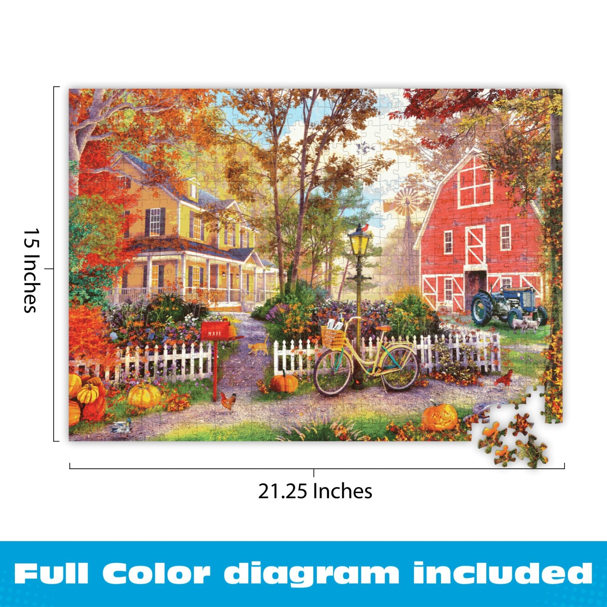 Buffalo Games - Autumn Farmhouse - 500 Piece Jigsaw Puzzle for Adults