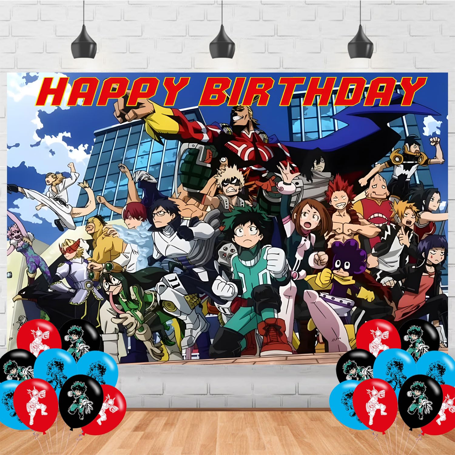 Academia of My Hero Birthday Party Supplies Backdrop 5x3 Academia of My Hero Happy Birthday Background Photography Cartoon Anime Party Decorations