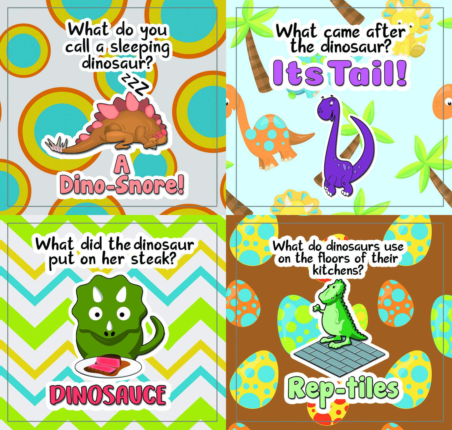 Creanoso Funny Dinosaurs Humor Stickers (10-Sheet) - Classroom Reward Incentives for Students and Children - Stocking Stuffers Party Favors