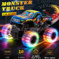 Remote Control Monster Truck Toys for Kids, 1:20 Scale 2.4GHz RC Car with Lights, All Terrain Rechargeable RC Truck with 2 Rechargeable Batteries, Toy