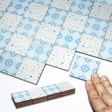 Halandar Dollhouse Flooring Tiles on 1/12 1/6 Scale Miniature Decor Accessories 32pcs Double-Sided