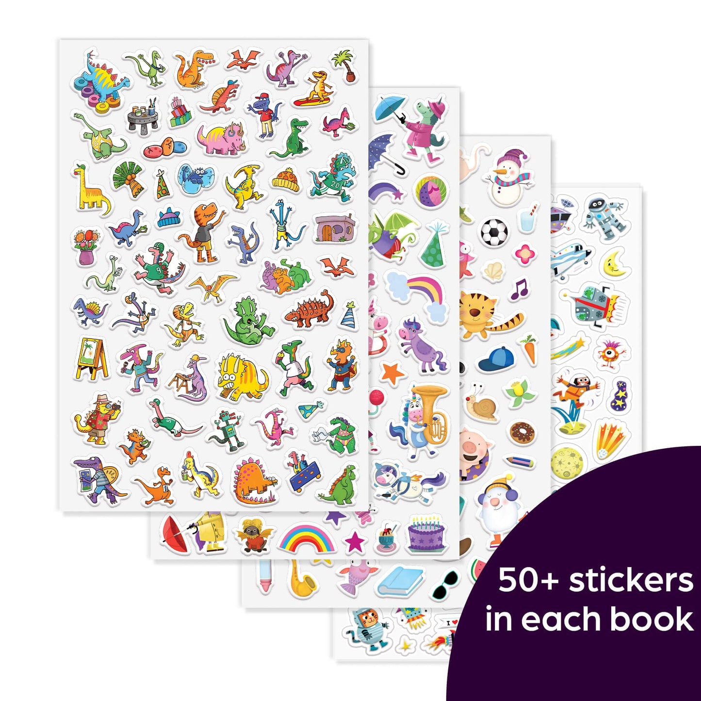Highlights for Children Hidden Pictures Puffy Sticker Playscenes Collection, 4 Set of Sticker Books for Kids Ages 3-6, Includes Unicorn, Dinosaur