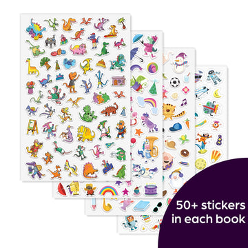 Highlights for Children Hidden Pictures Puffy Sticker Playscenes Collection, 4 Set of Sticker Books for Kids Ages 3-6, Includes Unicorn, Dinosaur