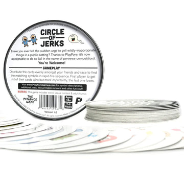 Circle of Jerks: The Fast-Paced Party Card Game for Adults - Competitive, Funny, Easy to Learn, 2 Players, Couples Game
