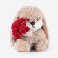 11.4" Adorable Bunny Plush Stuffed Animal - Hugging Rose Bouquet, Ultra-Soft Cuddly Toy, for Girls, Kids, Valentine's Day (Brown/Red)-A Surprise That