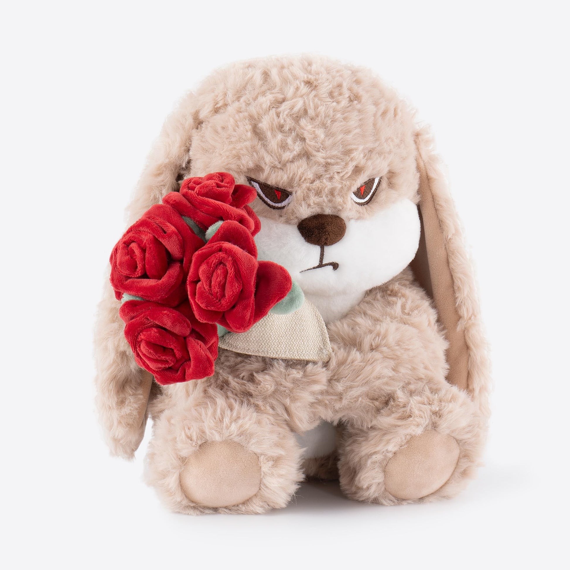 11.4" Adorable Bunny Plush Stuffed Animal - Hugging Rose Bouquet, Ultra-Soft Cuddly Toy, for Girls, Kids, Valentine's Day (Brown/Red)-A Surprise That