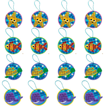 Fun Express Under The Sea Glitter Foam Mosaic Ck - VBS Vacation Bible School Supplies/Decor - Educational and Learning Activities for Kids -12 Pieces