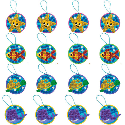 Fun Express Under The Sea Glitter Foam Mosaic Ck - VBS Vacation Bible School Supplies/Decor - Educational and Learning Activities for Kids -12 Pieces