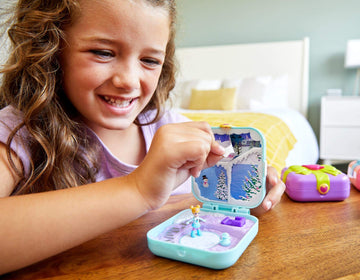 Polly Pocket Hidden Hideouts Frosty Fairytale Compact: 3 Hidden Hideouts, 3 Hidden Reveals, 3 Accessories, 1 Micro Polly Doll & Sticker Sheet