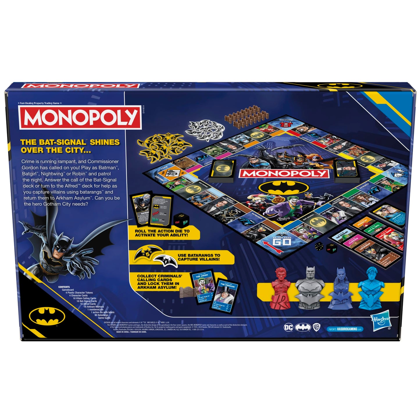 Monopoly Batman Edition Board Game | Monopoly Game for Batman Fans | Ages 8 and Up | 2 to 4 Players | Family Games | Strategy Games for Kids