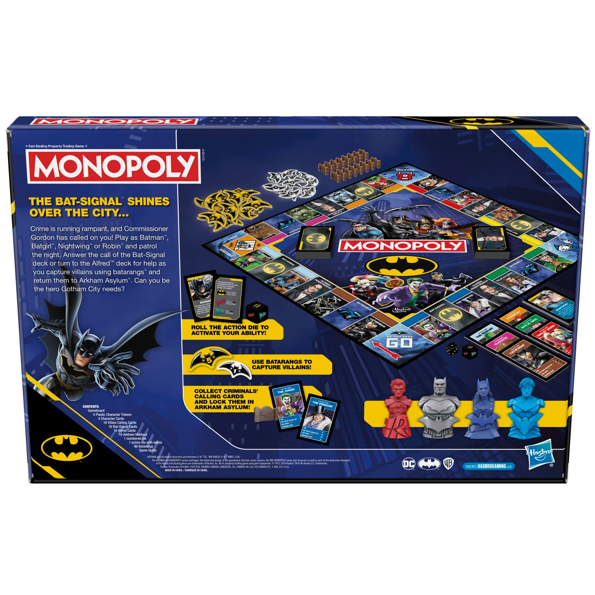 Monopoly Batman Edition Board Game | Monopoly Game for Batman Fans | Ages 8 and Up | 2 to 4 Players | Family Games | Strategy Games for Kids