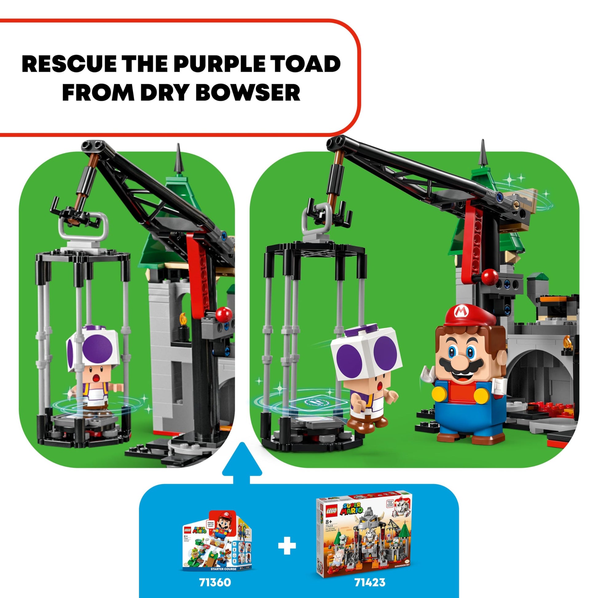 LEGO Super Mario Dry Bowser Castle Battle Expansion Set, Buildable Game with 5 Super Mario Figures, Collectible Playset to Combine with a Starter