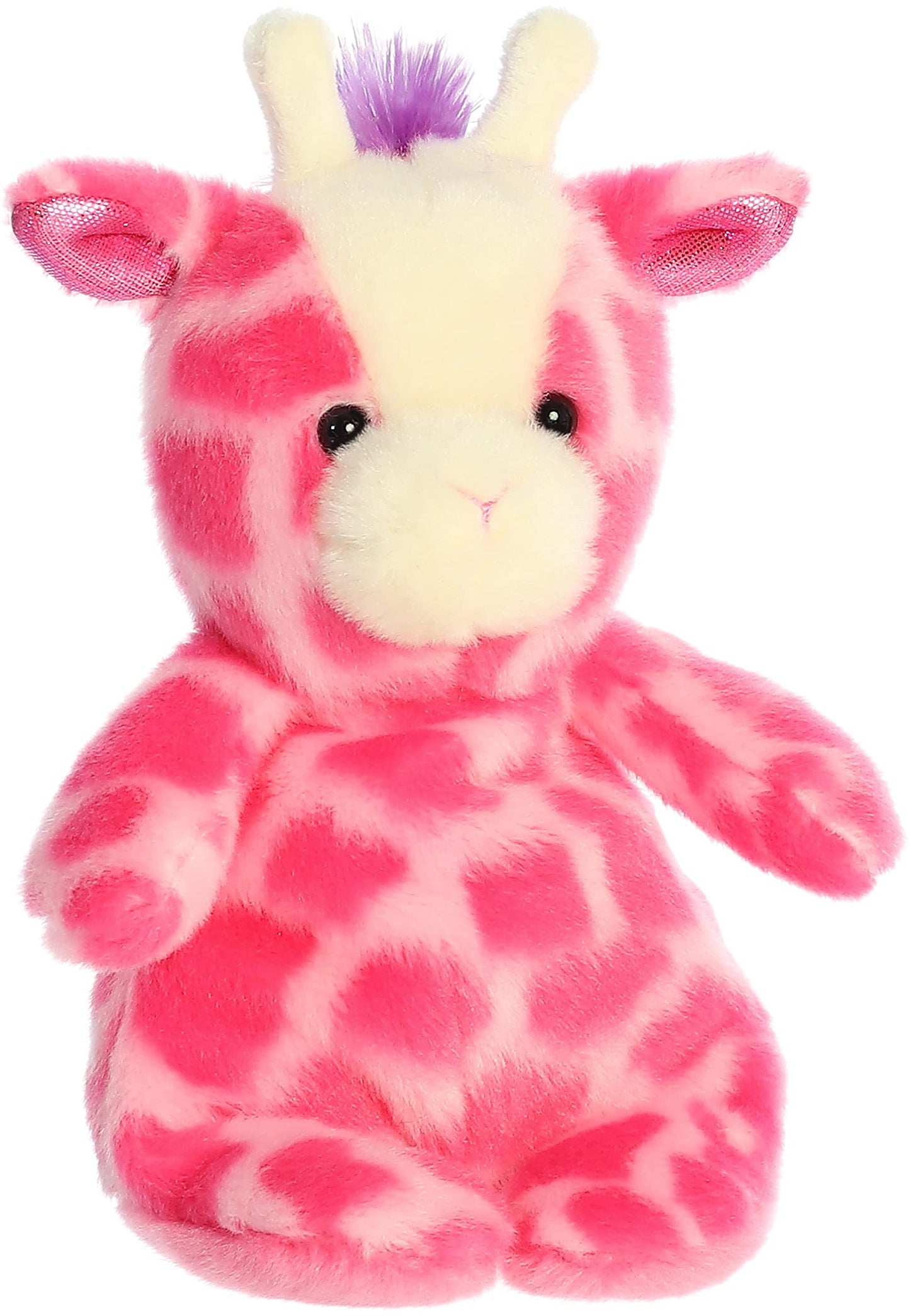 Aurora Vibrant Jammies Strawberry Giraffe Stuffed Animal - Colorful Delight - Eye-Catching Patterns - Pink 8.5 Inches
