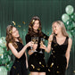 Dark Green Foil Fringe Curtain, 2 Pack 3.3x8.21ft Tinsel Foil Fringe Curtain Streamers Backdrop for Birthday Jungle Party Dinosaur Animal St Patrick's