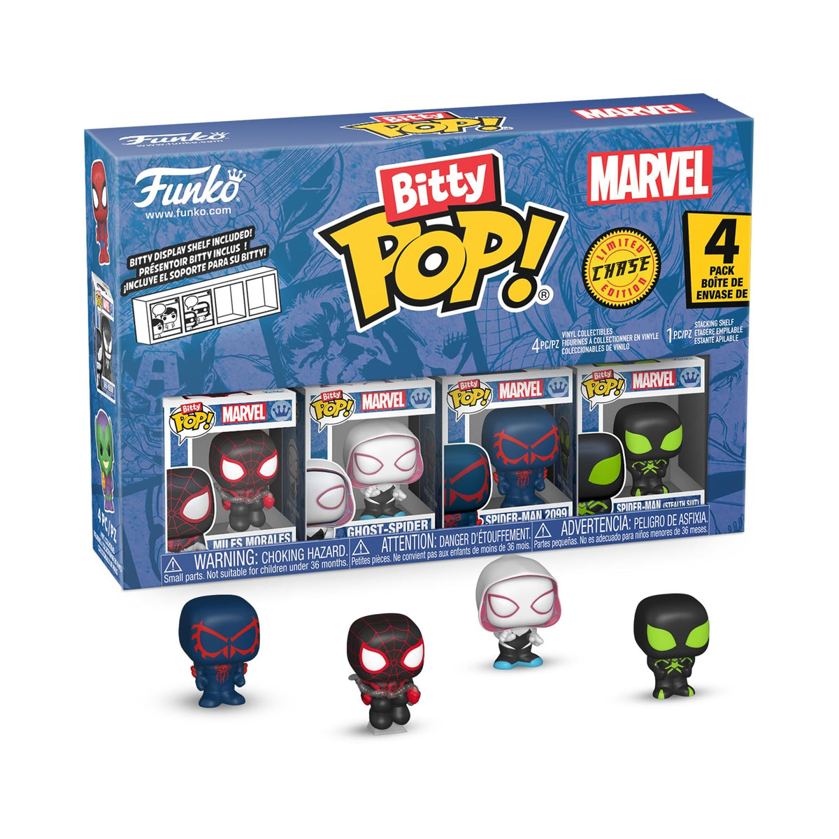 Funko Bitty POP! 4 Pack: Spider-Man - Miles Morales (1 in 6 Chase Chance)
