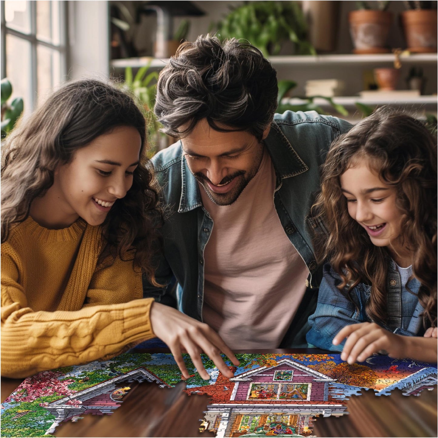 White Mountain 1000 Piece Jigsaw Puzzle, Four Season House