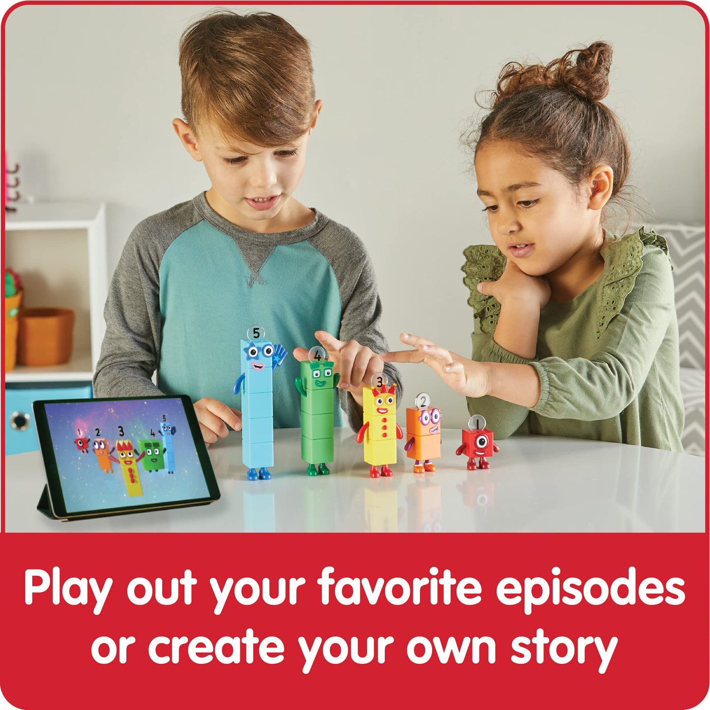 hand2mind Numberblocks Friends One to Five, Action Figure Set, Toy Figures & Playsets, Small Figurines for Kids, Counting Blocks, Numbers