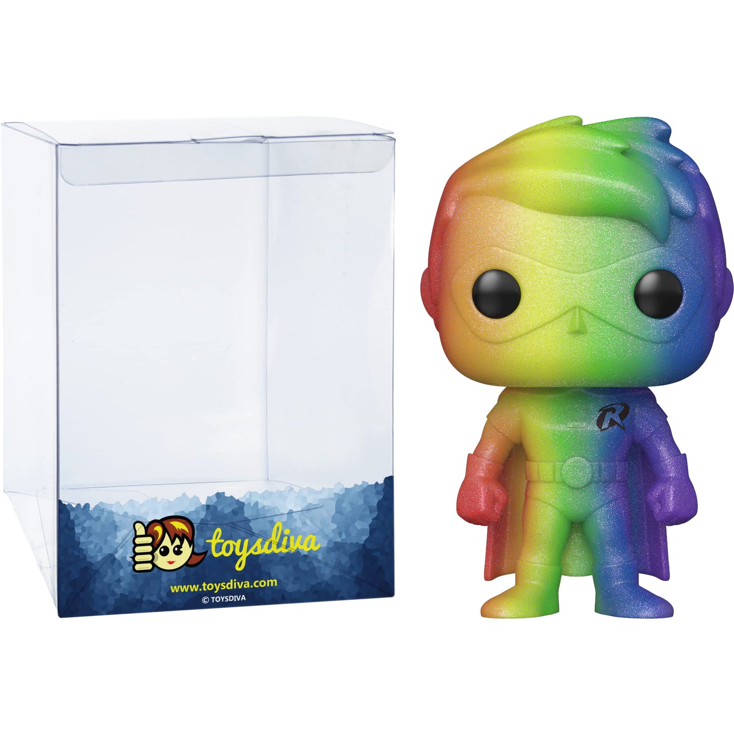 Funko Robin: P o p ! Heroes Vinyl Figurine Bundle with 1 Compatible 'ToysDiva' Graphic Protector (153-65896 - B)