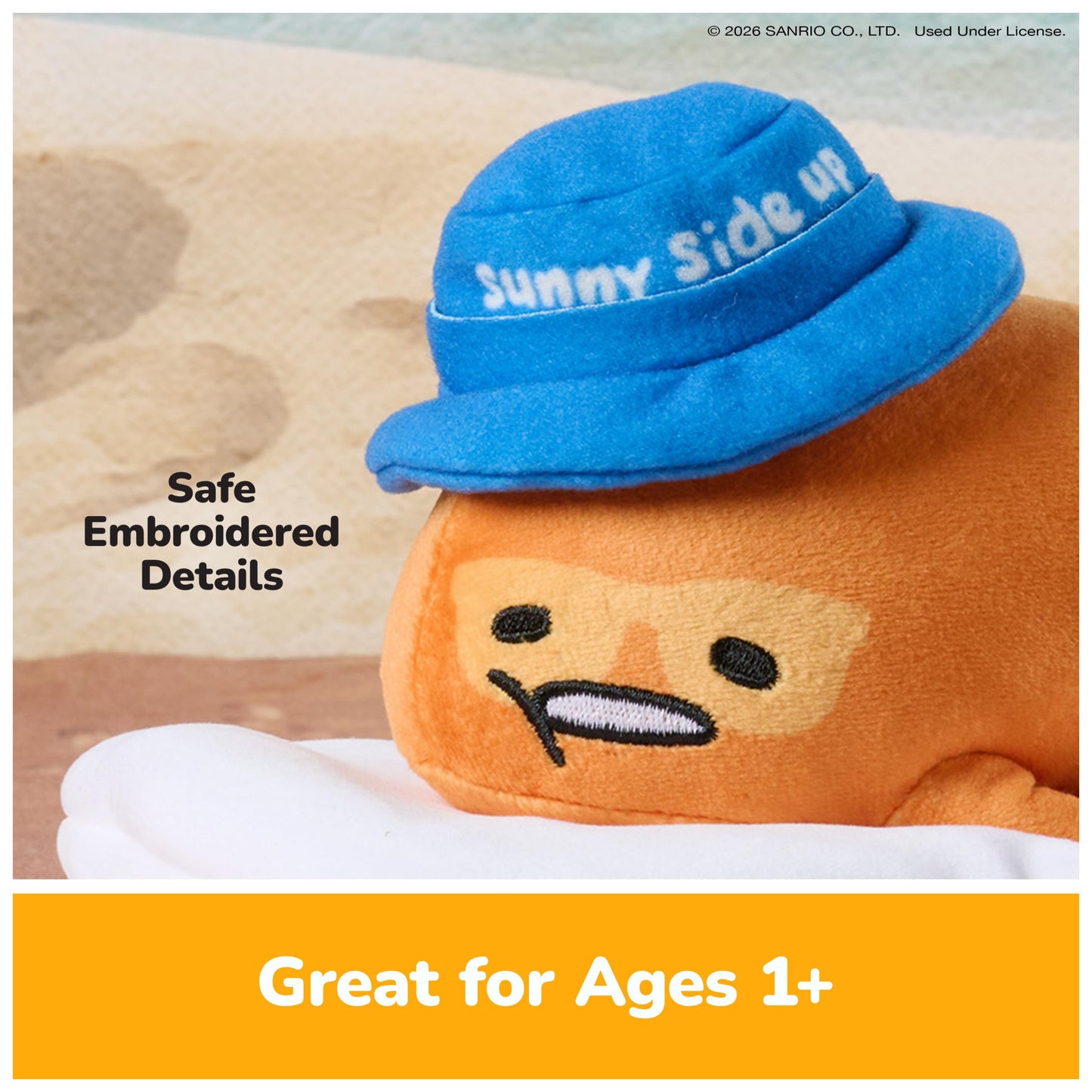 GUND Sanrio Gudetama The Lazy Egg Sunny Side Up 5-Inch Stuffed Toy