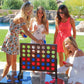 GoSports 2 Foot Width Giant Dark Wood Stain 4 in a Row Backyard Game with Connect Coins, Portable Case and Rules