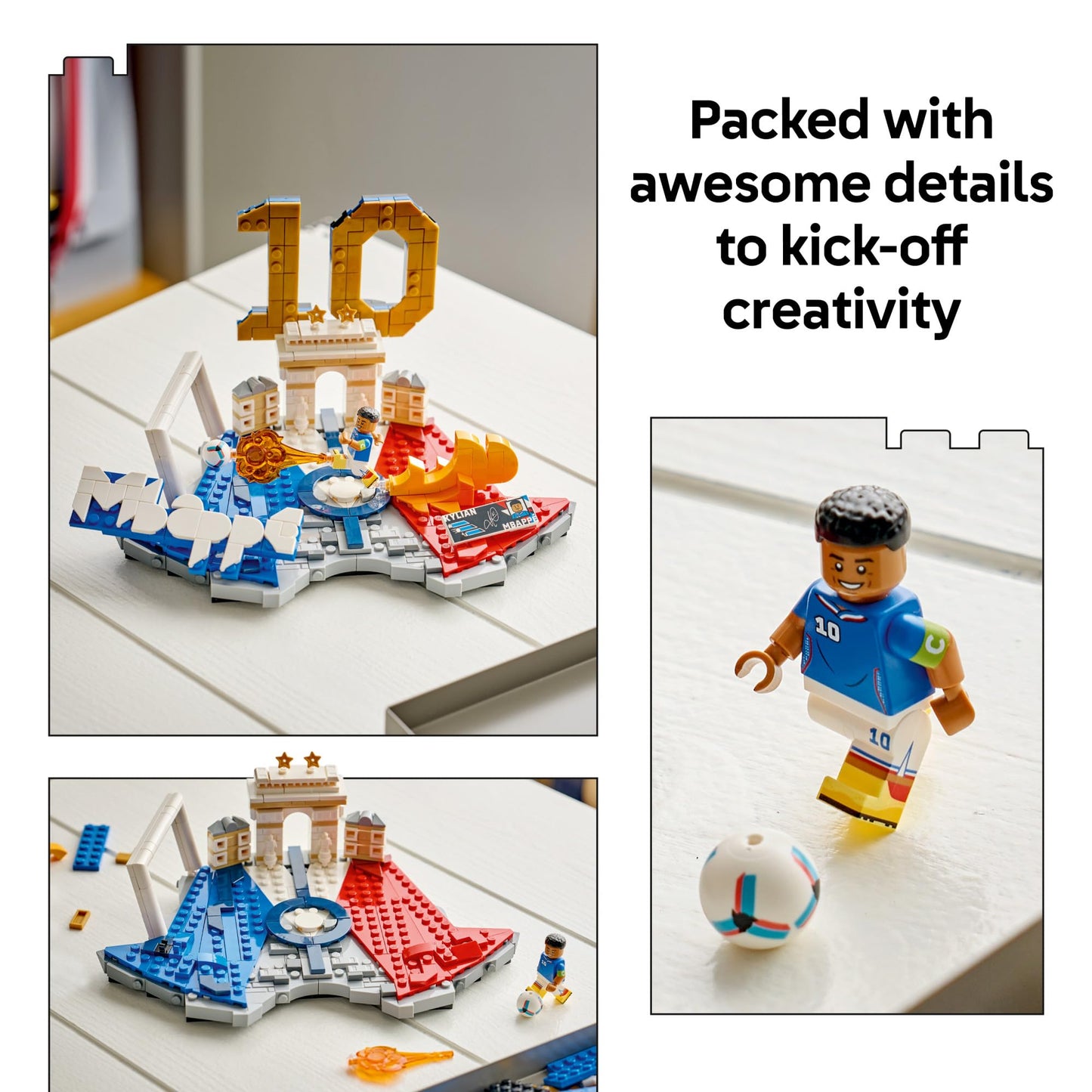 LEGO Editions Kylian Mbappé - Soccer Highlights - Building Set for Boys & Girls, Ages 10+ - Collectible Soccer Gift with Plaque - Kids Bedroom or