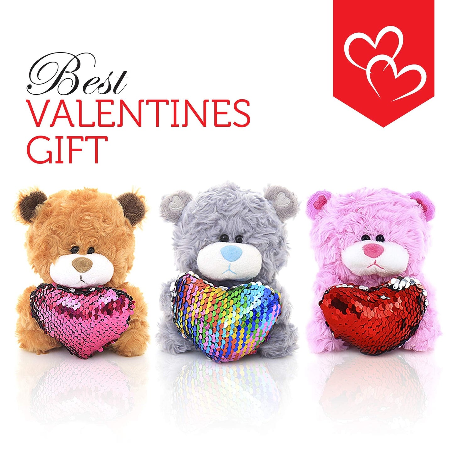 Plushland Qbeba Teddy Bear Stuffed Animal 6 Inches Cute Love, Valentine's Day, or Christmas Surprise for Boys and Girls | Plush, Squeezable Size (Pink