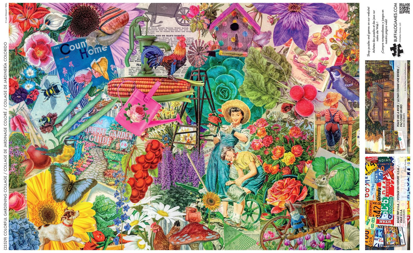 Buffalo Games - Lars Stewart - Colorful Gardening Collage - 300 Piece Jigsaw Puzzle for Adults - Challenging Puzzle Perfect for Game Nights - Finished