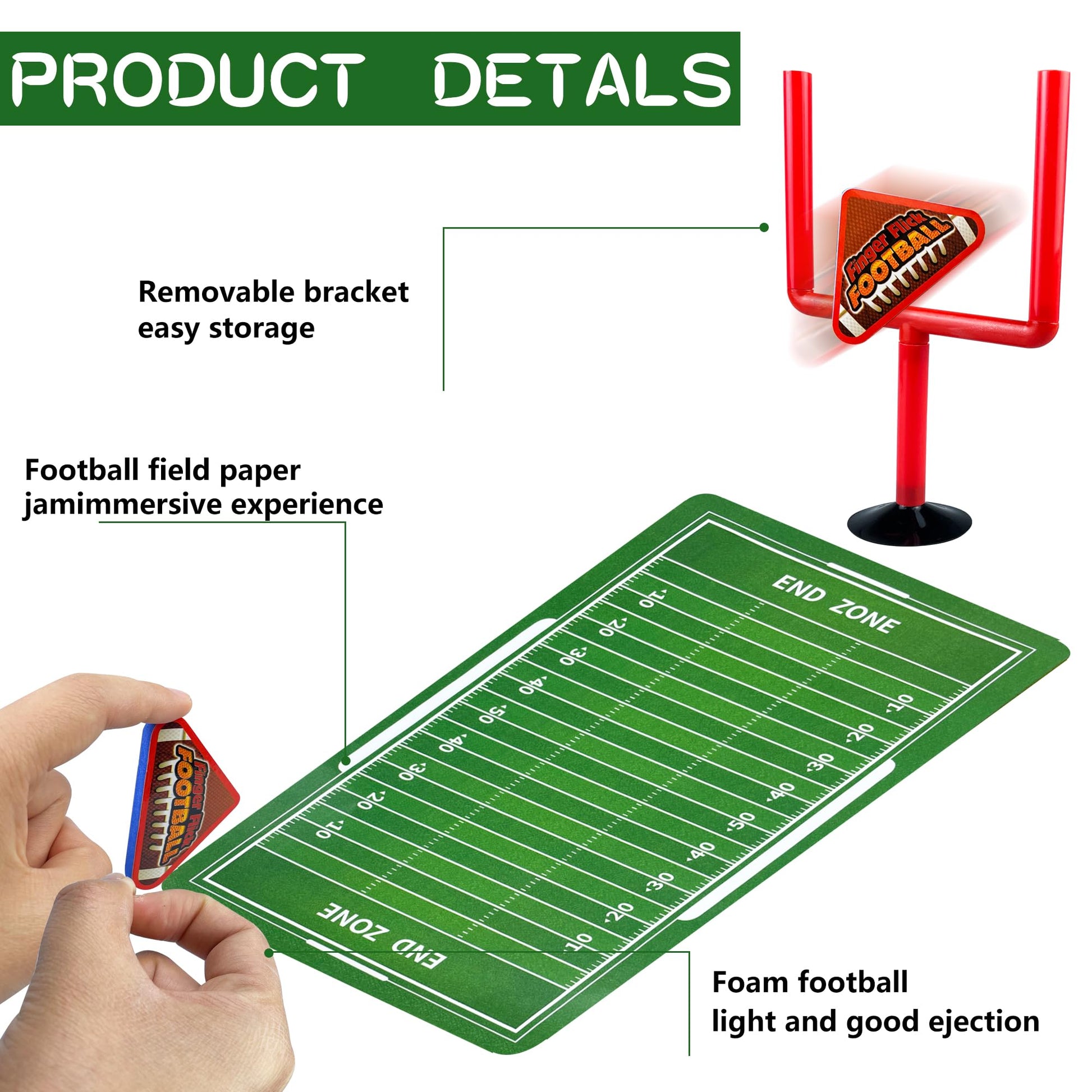 XIPEGPA 10 PCS Mini Flick Football Games Mini Table Top Sports Games with Foam Footballs Goal Post and Cards Finger Toys Office Indoor Football Sports