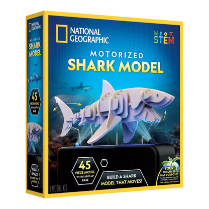 National Geographic Motorized Shark 3D Wood Puzzle Model Kit for Kids