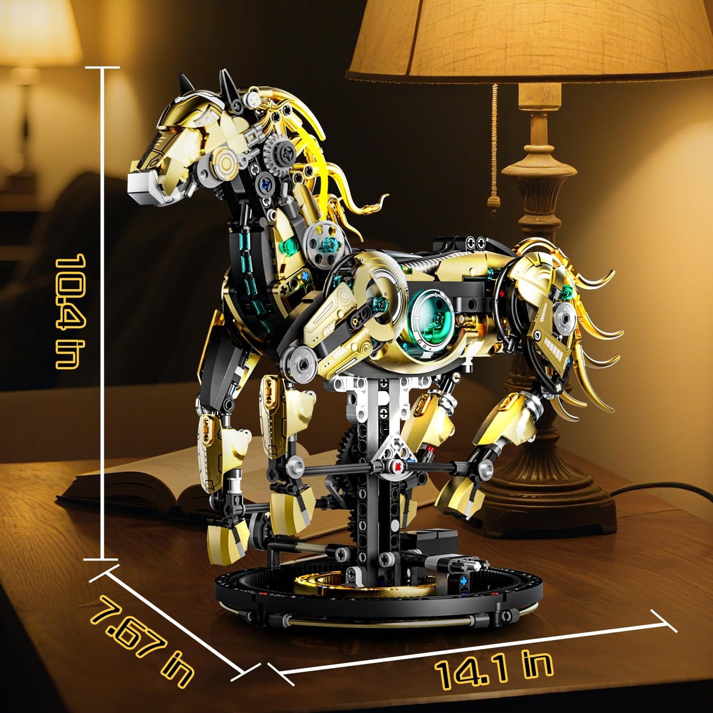 Mechanical Horse Building Sets, Compatible with Lego Animals, Animal Collection Toy, Home or Office Decor for Adults, STEM Building Gift for Teens