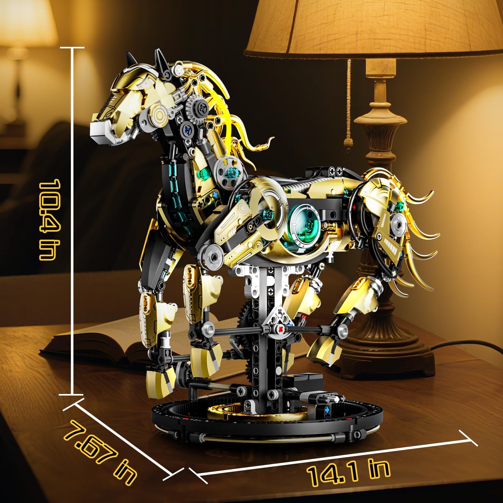 Mechanical Horse Building Sets, Compatible with Lego Animals, Animal Collection Toy, Home or Office Decor for Adults, STEM Building Gift for Teens