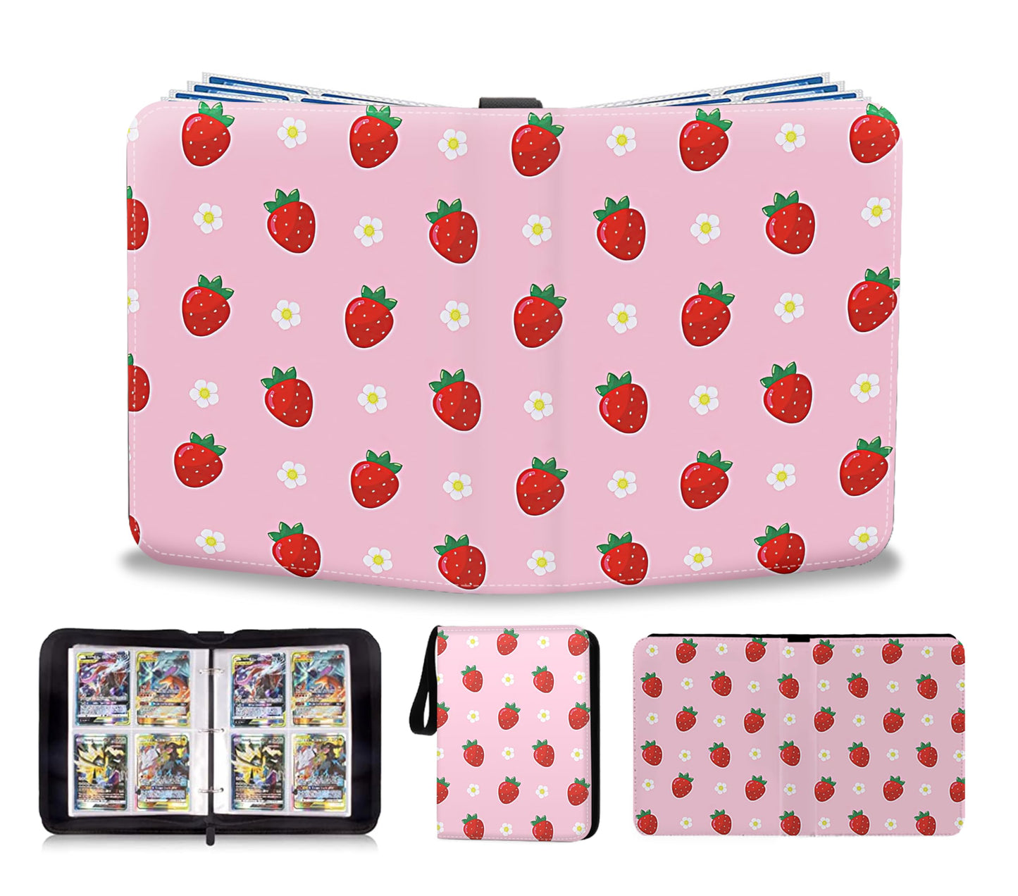 Trading Card Album Scrapbook Cards 50 Pages 400 Card Capacity Portable Waterproof PU Card Holder Card Scrapbook Collectible Card Binder Gift Cards