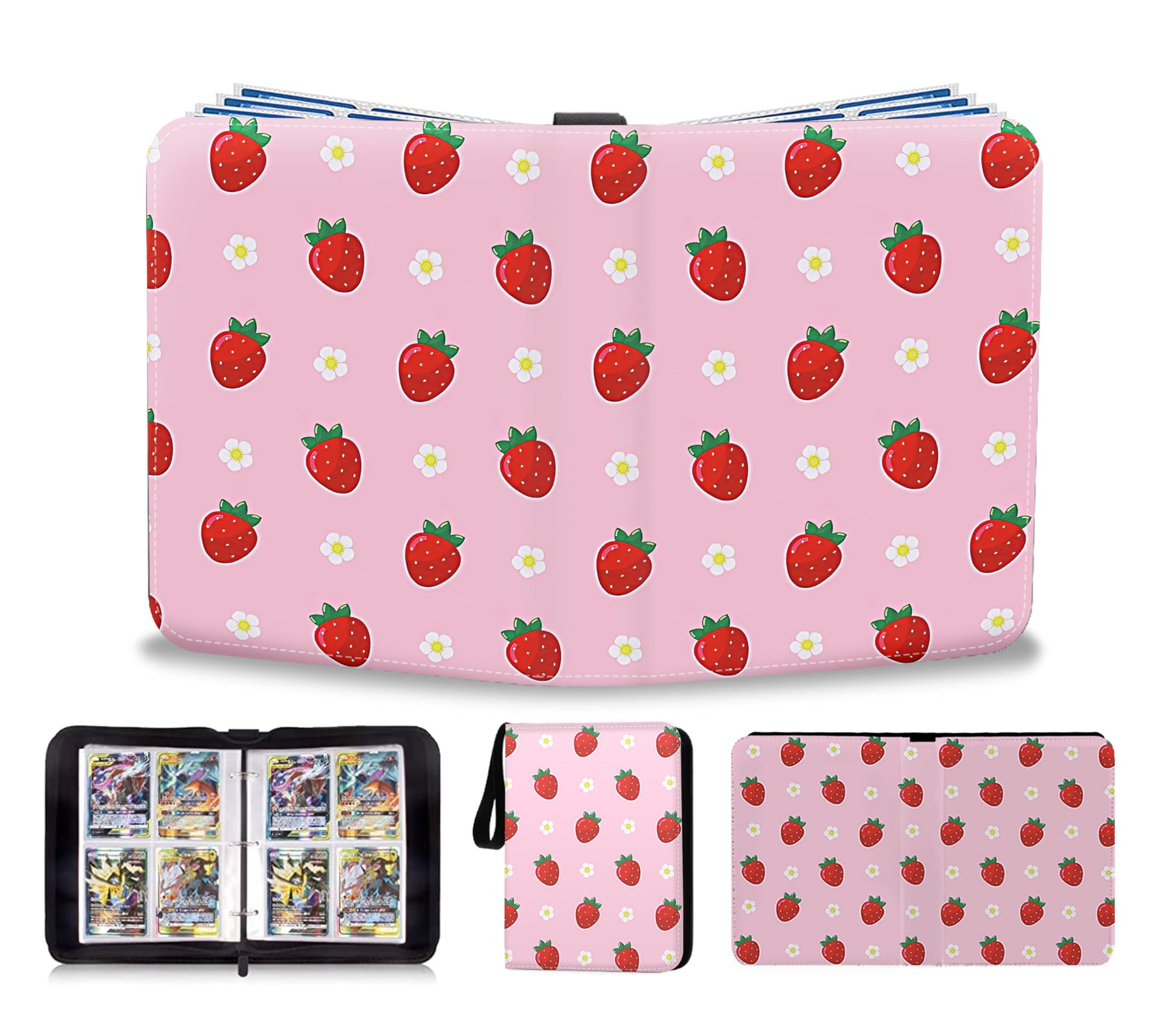 Trading Card Album Scrapbook Cards 50 Pages 400 Card Capacity Portable Waterproof PU Card Holder Card Scrapbook Collectible Card Binder Gift Cards