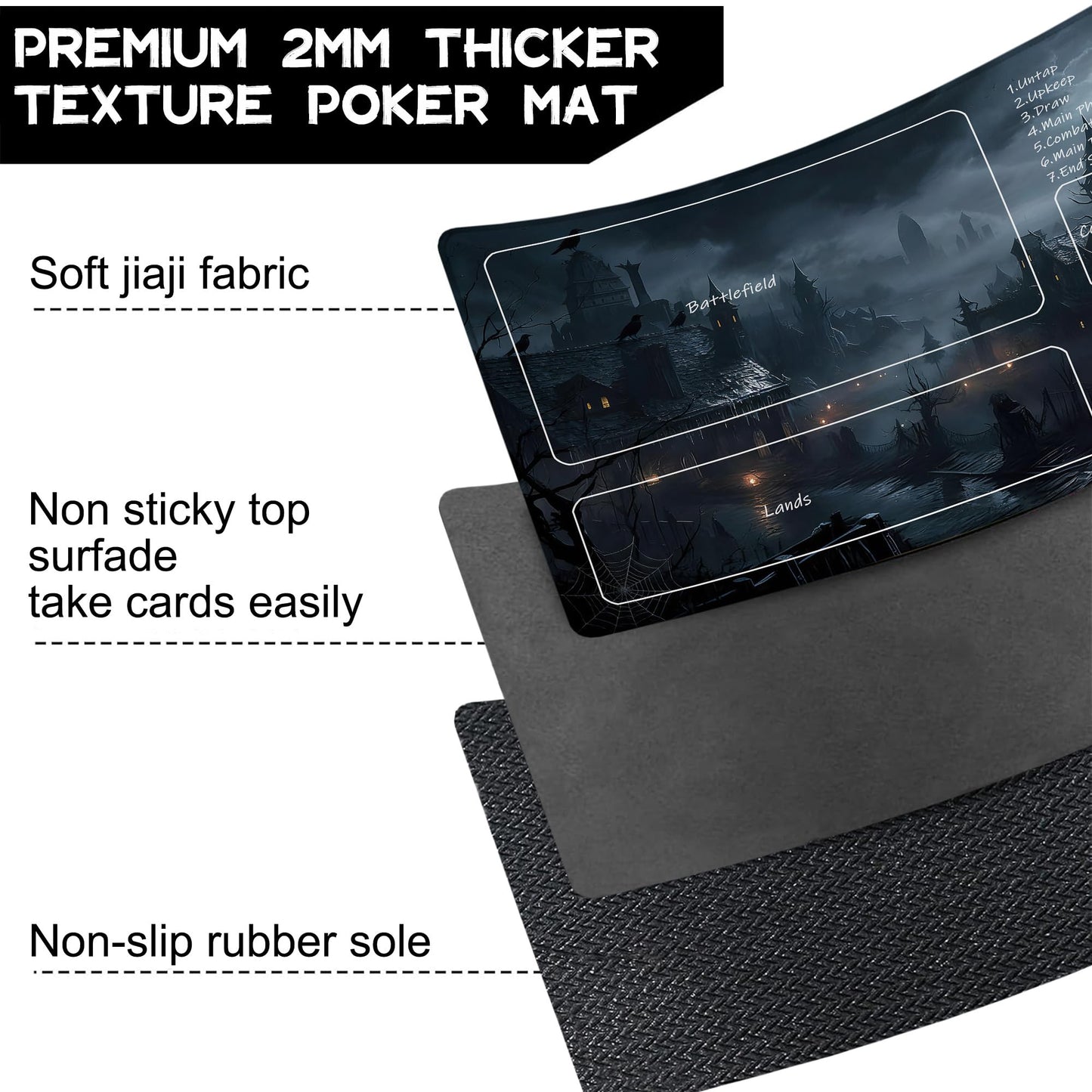 for MTG Playmat 24 x 14 Inches Fantasy Castle Magic Play Mat Card Game Mat for Magic The Gathering TCG PTCG Playmat with Free Storage Bags Non-Slip