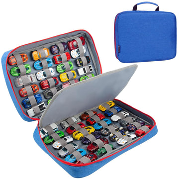KISLANE Car Storage Case Organizer for 48 Vehicles - Portable 1:64 Scale Die-Cast Collection Carrying Case with Elastic Slots, Travel Storage Bag for