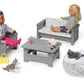 Badger Basket Living Room Furniture Set for 18 Inch Dolls - Includes Couch, Chair, Table & Beanbag