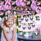 HANISNA 52PCS Kuromi Birthday Party Supplies, Party Decorations Set Include Banner, Balloons, Hanging Swirls, Cake Cupcake Toppers, Tablecloth