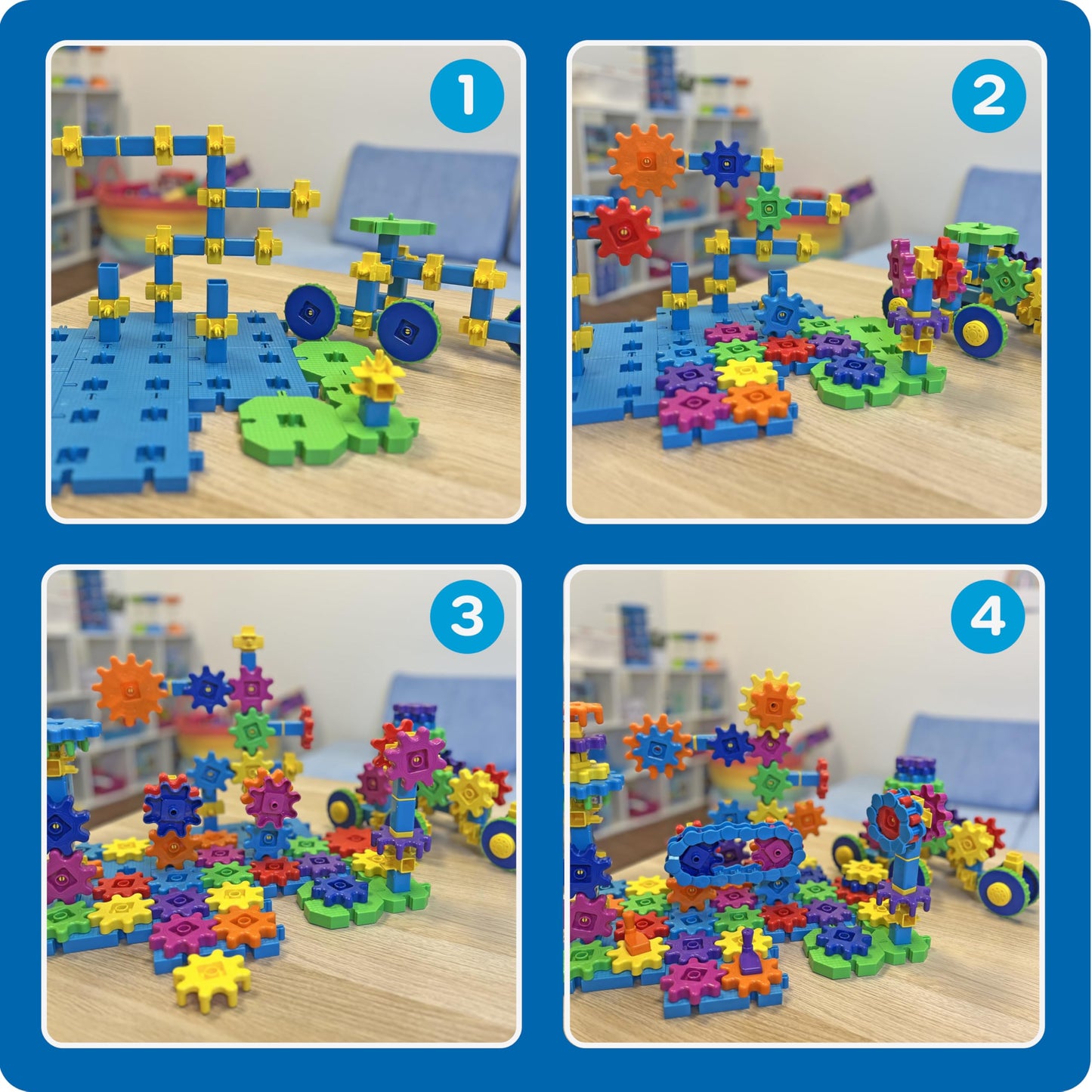 Learning Resources Gears! Gears! Gears! Mega Builds - Building Toys, STEM Activities, Fine Motor Skills, Toddler Explorer Kit, Science
