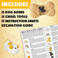 MindWare Dig it Up! Puppies Excavation Kit - Educational Toys for Kids 4 and Up - Dig Kit with 12 Bones, 12 Puppy Figurines, 12 Chisels - Ideal
