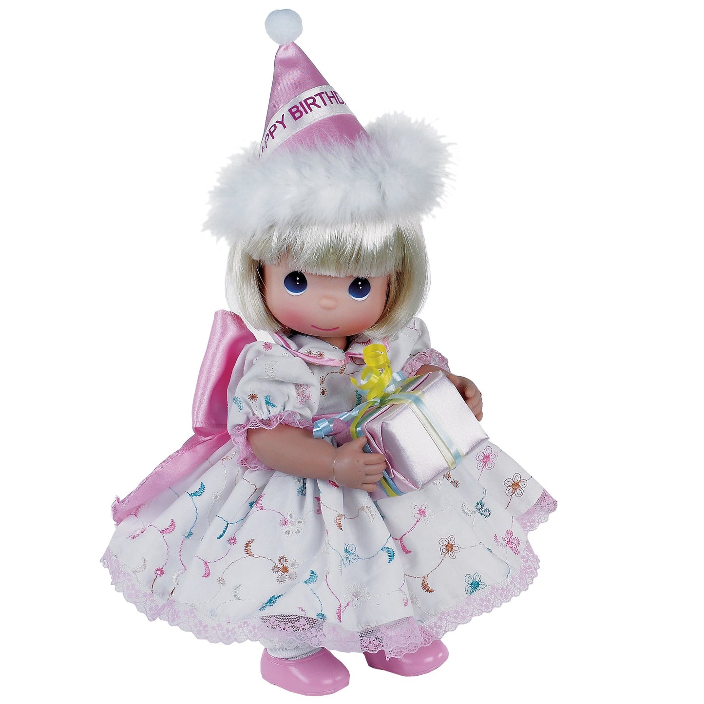 The Doll Maker Precious Moments Dolls, Linda Rick, Birthday Wishes Blonde, 12 inch Doll